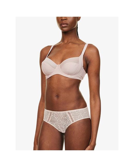 Panache Pink Serene V-Neck Stretch-Woven Bra