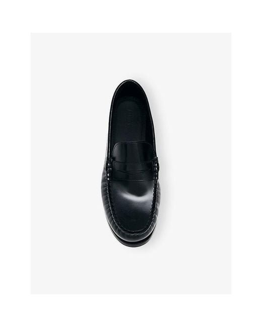 Alohas Blue Rivet Leather Loafers