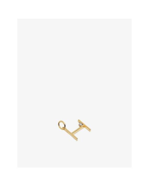 Monica Vinader Metallic Initial H Solitaire Lab-Grown Diamond And 18Ct Vermeil Pendant Charm