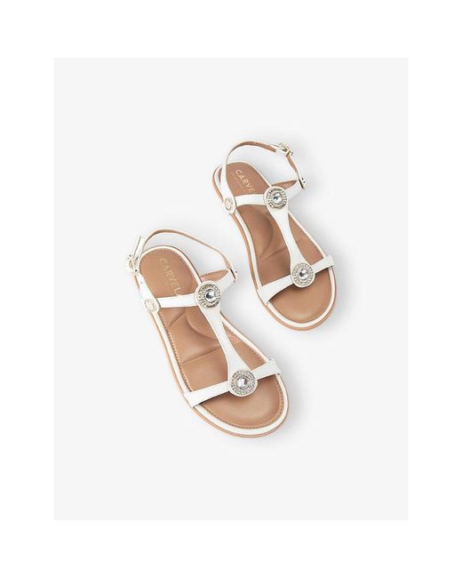 Carvela Kurt Geiger White Amalia Leather Sandals