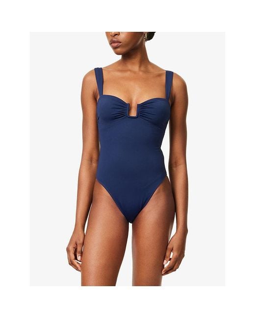 Away That Day Blue Cannes Balconette High-Leg One-Piece