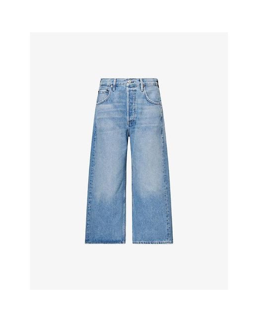 Citizens of Humanity Blue Vintage Culotte Wide-Leg Denim Jeans