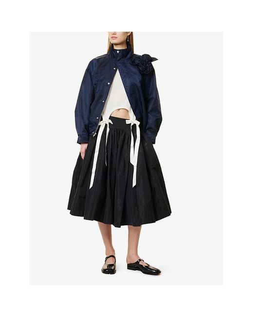 Sandy Liang Carlton 3D-Floral Regular-Fit Shell Jacket in
