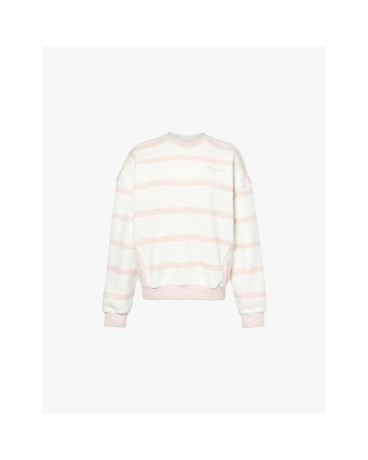 Sisters & Seekers White Gummy Stripe Cotton-Blend Jersey Sweatshirt