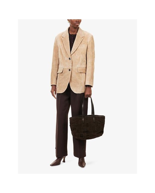 Arma Natural Benny Notch-Lapels Suede Jacket
