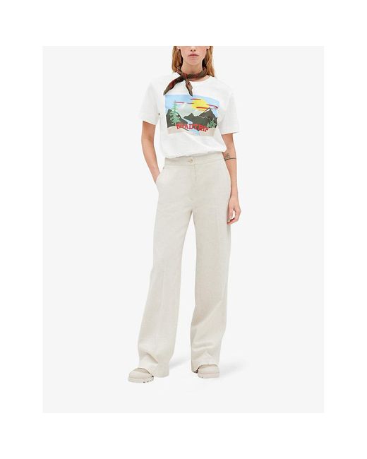 Claudie Pierlot To Camp Graphic-print Cotton T-shirt in White | Lyst