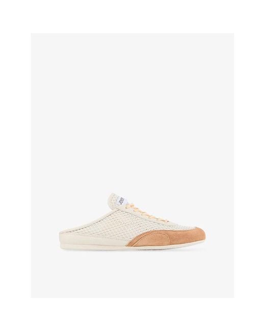 Jimmy Choo White Sunny Mule Leather-Blend Trainers