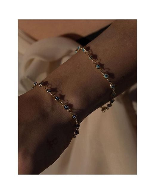 La Maison Du Couturier Metallic Ece London The Nazar Ii 22Ct Vermeil Chain Bracelet