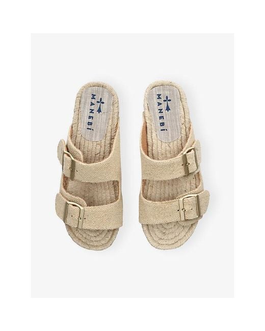 Manebí Natural Hamptons Nordic Canvas Sandals