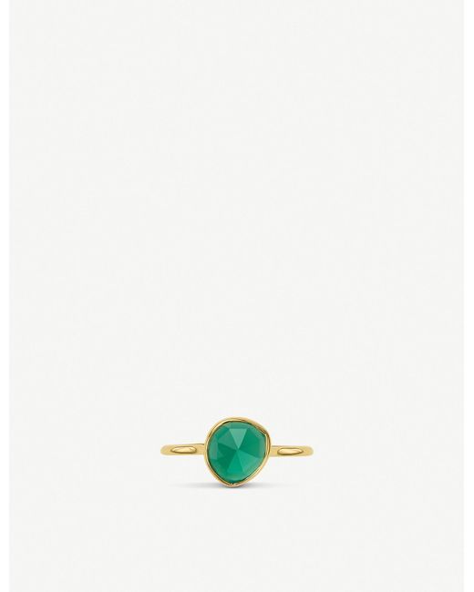 Monica Vinader Siren 18ct Yellow-gold Vermeil And Green Onyx Stacking Ring