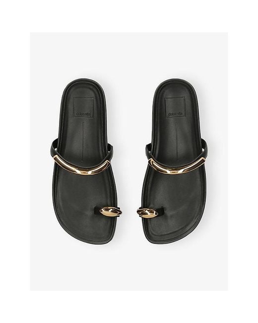 Dolce Vita Black Sayah Leather Sandals