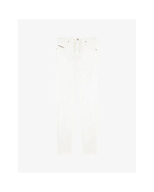 DIESEL White 2032 D-Krooley Straight-Leg Tie-Waist Stretch-Denim Jeans for men