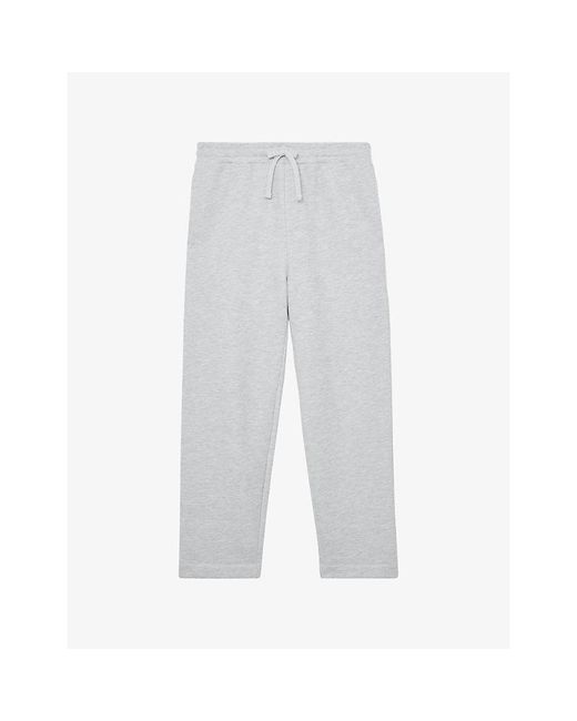 Reiss White Tanner Drawstring-Waist Cotton-Blend Jogging Bottoms for men