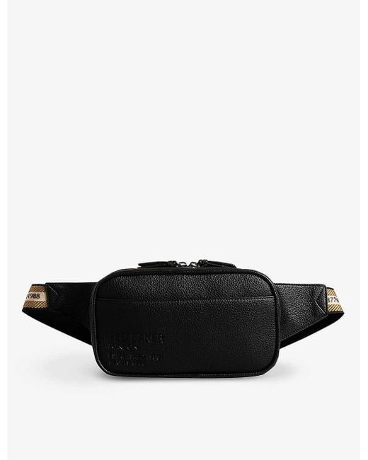 Ted Baker Black Fabe Logo-embossed Faux-leather Belt Bag for men
