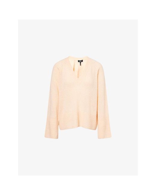 ME+EM Natural Cloud V-Neck Wool, Cashmere And Silk Jumper