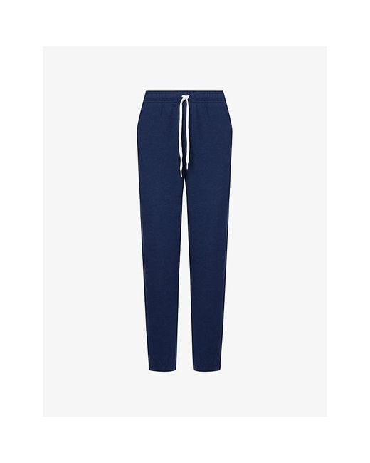 Polo Ralph Lauren Blue Athletic Straight-Leg Cotton-Blend Jersey Jogging Bottoms
