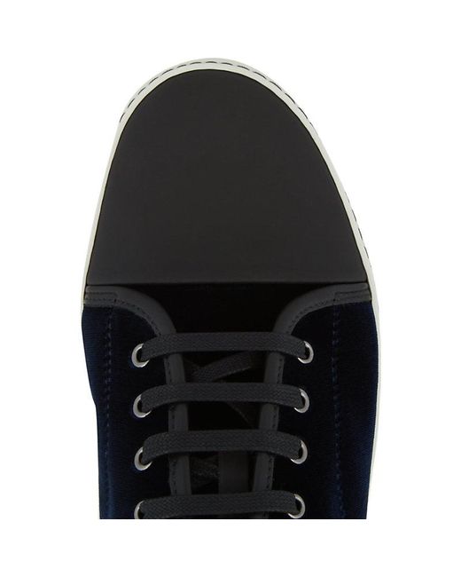 Lanvin Black Velvet Low-Top Trainers for men