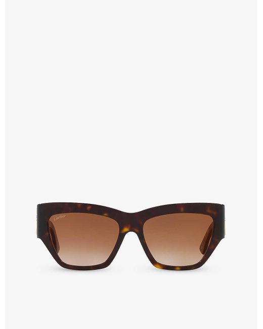 Cartier Brown Ct0435s Cat-eye Acetate Sunglasses
