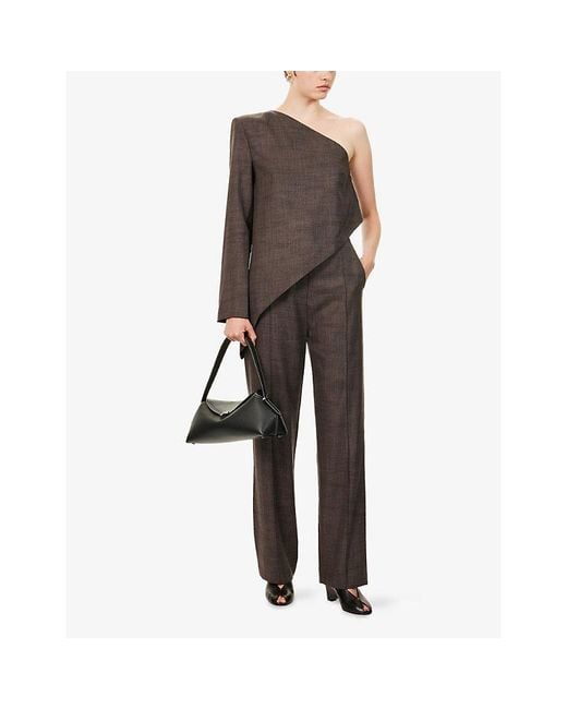 Camilla & Marc Brown Verna Straight-Leg Wool-Blend Trousers