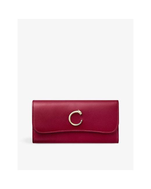 Cartier Red Panthère De Leather Wallet