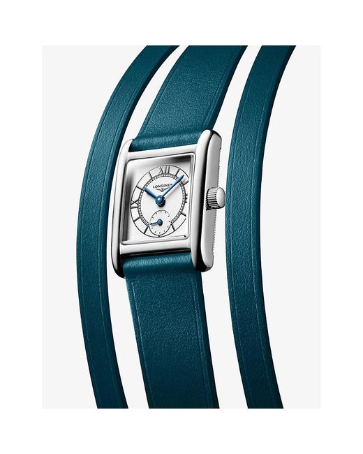 Longines Blue L5.200.4.75.9 Mini Dolcevita Double Strap Stainless-Steel And Leather Quartz Watch