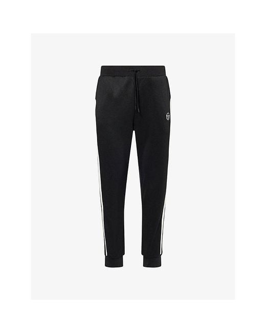 Sergio Tacchini Black Ghibli Side-Stripe Cotton-Blend Track Pants for men