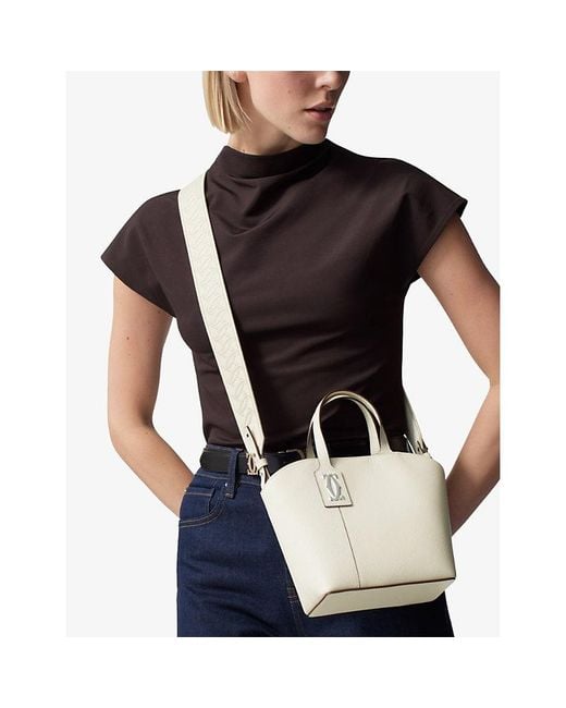 Cartier White C De Mini Leather Tote Bag