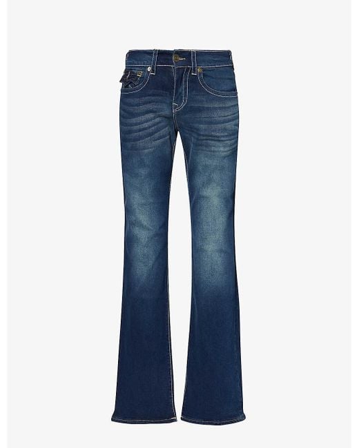 True Religion Blue Billy Flared-leg Relaxed-fit Stretch-denim Jeans for men