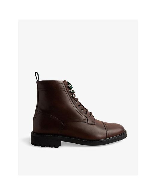 Ted Baker Brown Joesif Lace-up Leather Ankle Boots for men