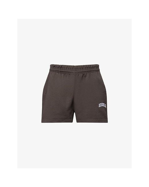 ADANOLA Gray Varsity Drawstring Cotton-Jersey Shorts