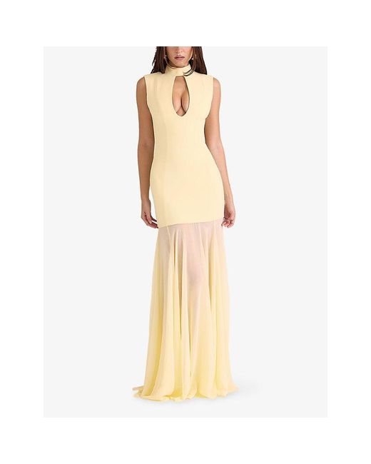 House Of Cb Metallic Raphaella Sleeveless Stretch-Crepe Maxi Dress Xs (A-C Cup)