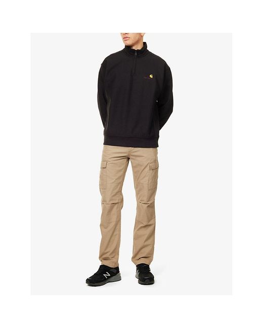 Carhartt Black High-Neck Brand-Embroidered Cotton-Blend Sweatshirt for men
