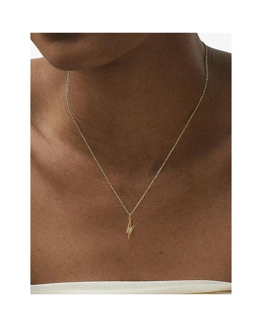 Astley Clarke Metallic Celestial Lightning 18Ct And Sapphire Pendant Necklace