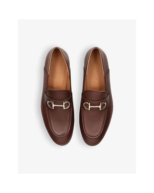 Ferragamo Brown Gancini Horsebit-embellished Leather Loafers for men