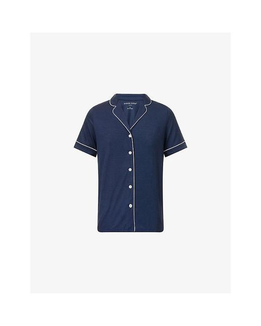 Derek Rose Blue Lara Short Modal-Jersey Pyjamas