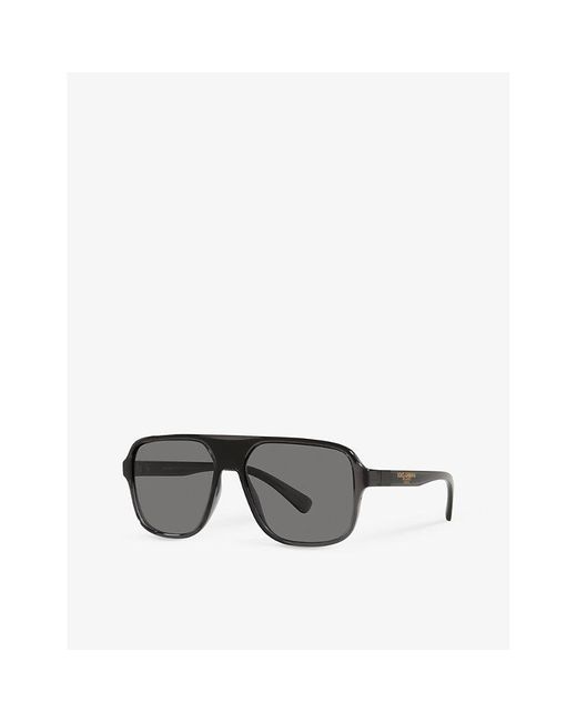 Dolce & Gabbana Gray 0dg6134 Square-frame Nylon Sunglasses