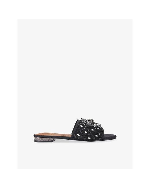 Kurt Geiger Black Chelsea C Flat Woven Sandals