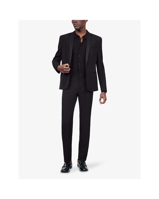 The Kooples Blue Regular-Fit Single-Breasted Wool Blazer for men
