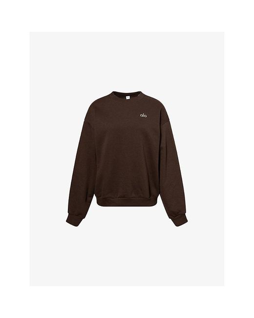 Alo Yoga Brown Accolade Round-Neck Cotton-Blend Sweatshirt