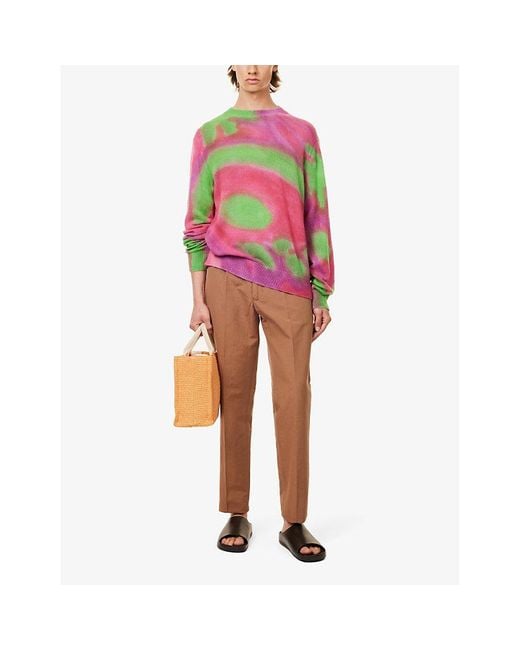 The Elder Statesman Pink Tranquility Hand-dyed Relaxed-fit Cashmere Jumper for men