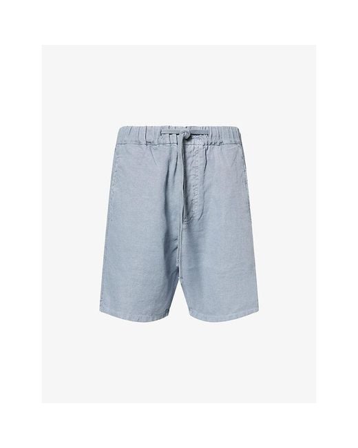 Citizens of Humanity Blue Drawstring Relaxed-Fit Linen Deck Shorts for men