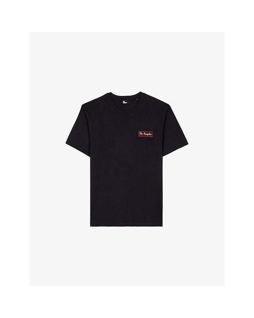 The Kooples Blue Graphic-Print Short-Sleeve Cotton T-Shirt for men