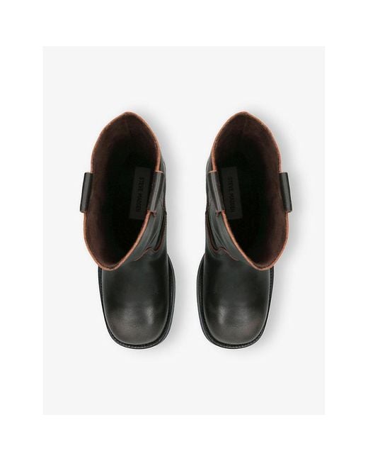 Steve Madden Black Benedict Leather Heeled Boots