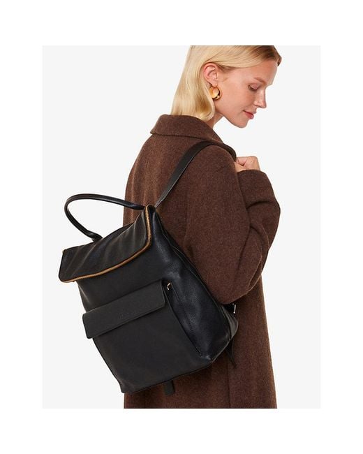 Whistles Black Verity Leather Backpack