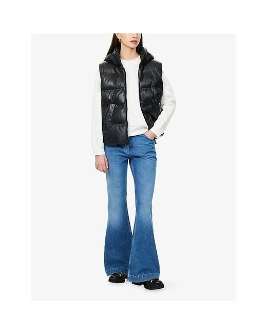 Moncler Blue Mid-Rise Flared-Leg Denim Jeans