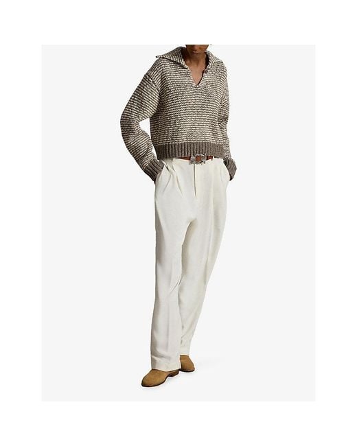 Polo Ralph Lauren Gray Knitted Cotton And Wool-Blend Jumper
