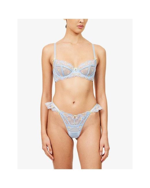 Lounge Underwear Blue Lyra Balcony Lace Bra