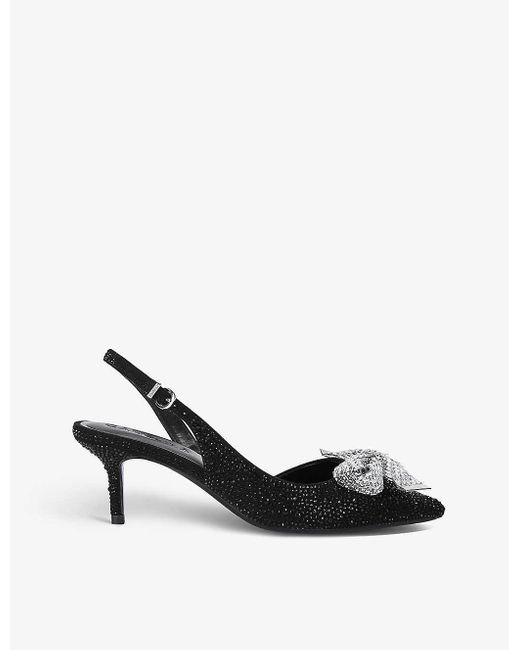 Carvela Kurt Geiger Black Regal Bow-embellished Heeled Court Shoes