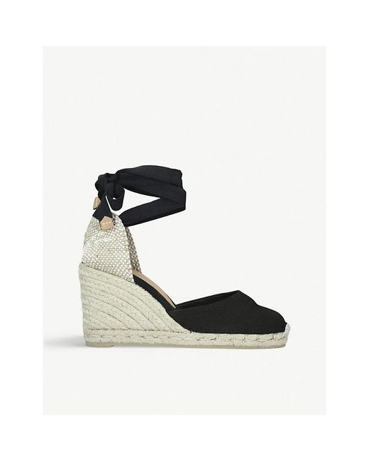 Castaner Black Carina Cotton-Canvas Wedge Espadrilles