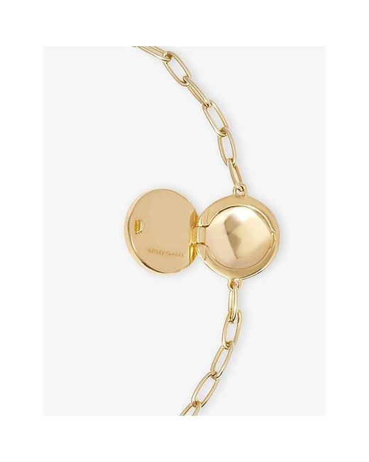 Astley Clarke White Polaris 18Ct Vermeil And Onyx Locket Bracelet